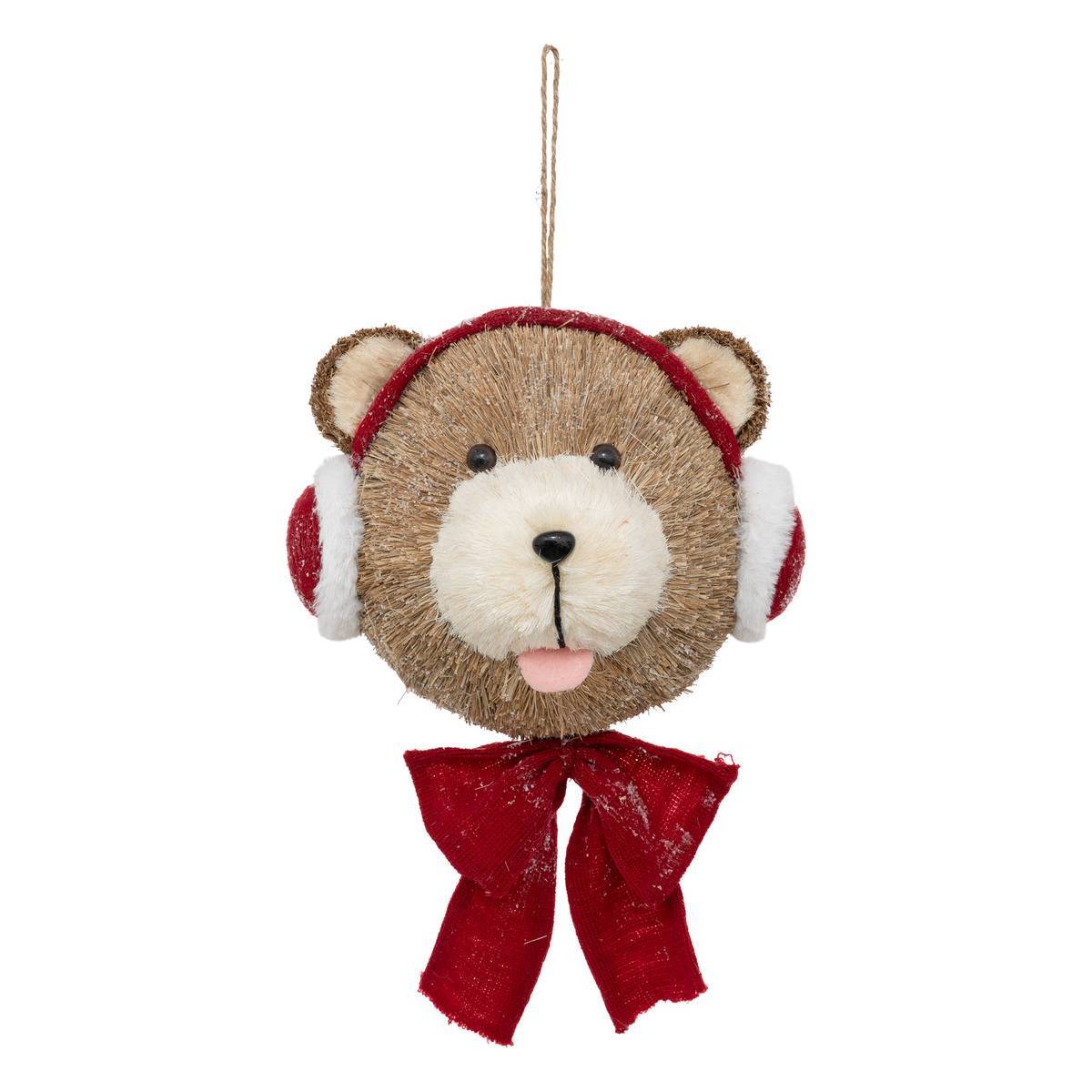 Fééric Lights & Christmas - Polyfoam ours avec bonnet père noël H40cm - Feeric Lights & Christmas