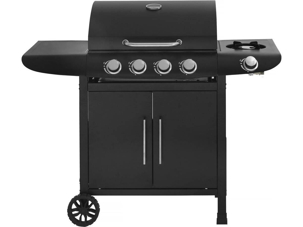 Barbecue Gaz "feria 5" - 5 Brûleurs Dont 1 Latéral - 14,5 Kw - Noir -habitat Et Jardin
