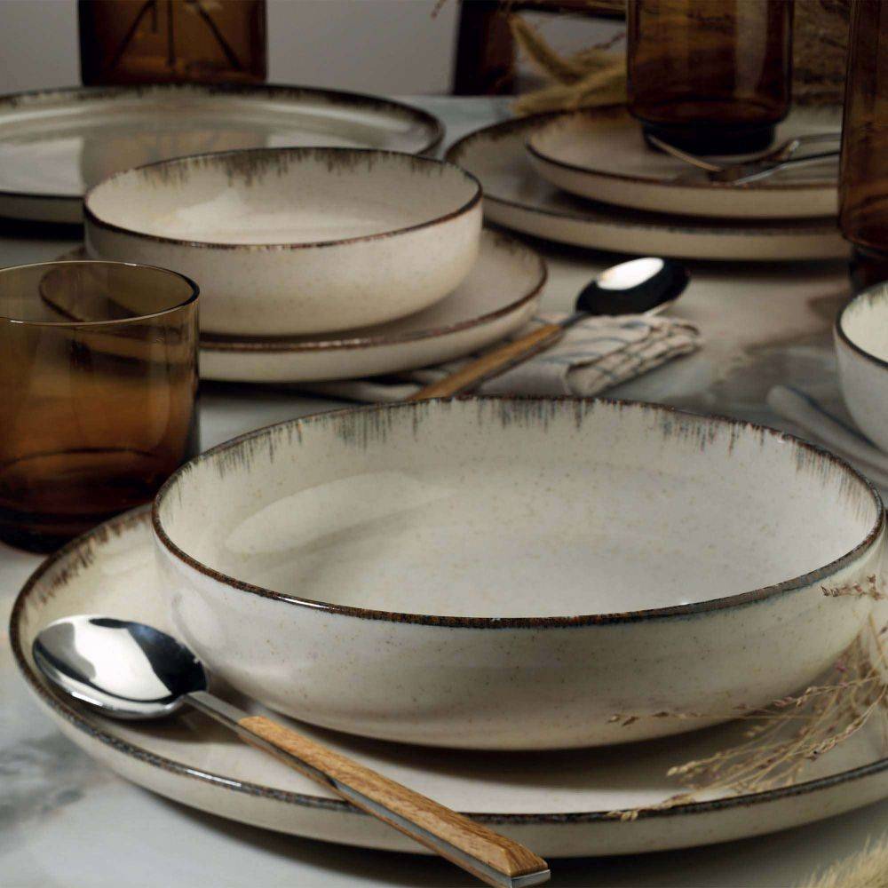 Hanah Home - Service de table en porcelaine Point 24 pièces Cannelle - Imagen 2