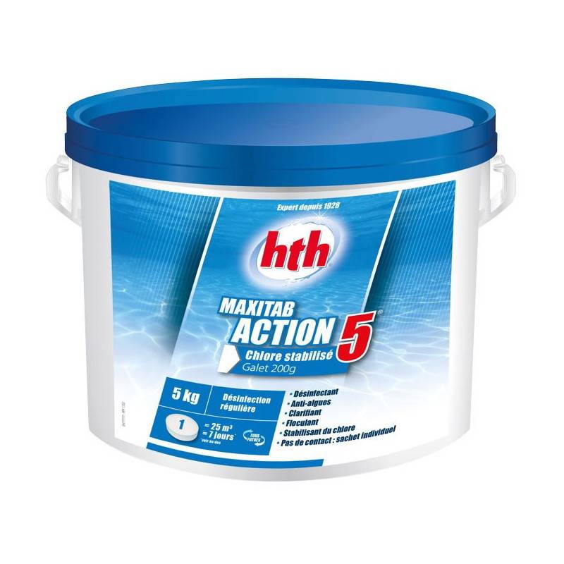 Chlore multifonction hth® MAXITAB Action 5 galets 200g - 10 kg - Imagen 5