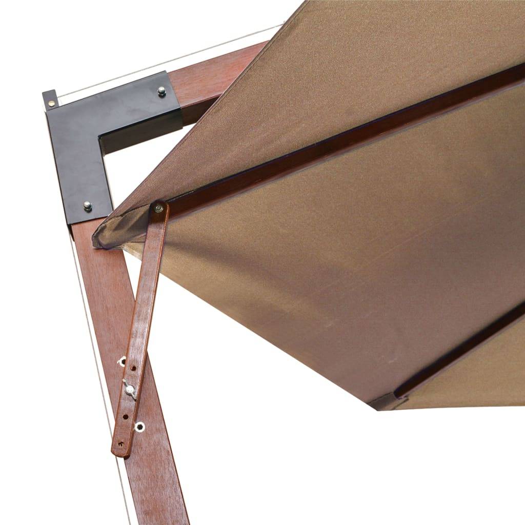 Helloshop26 - Parasol suspendu avec mât taupe 3,5 x 2,9 m bois de sapin massif - Imagen 6