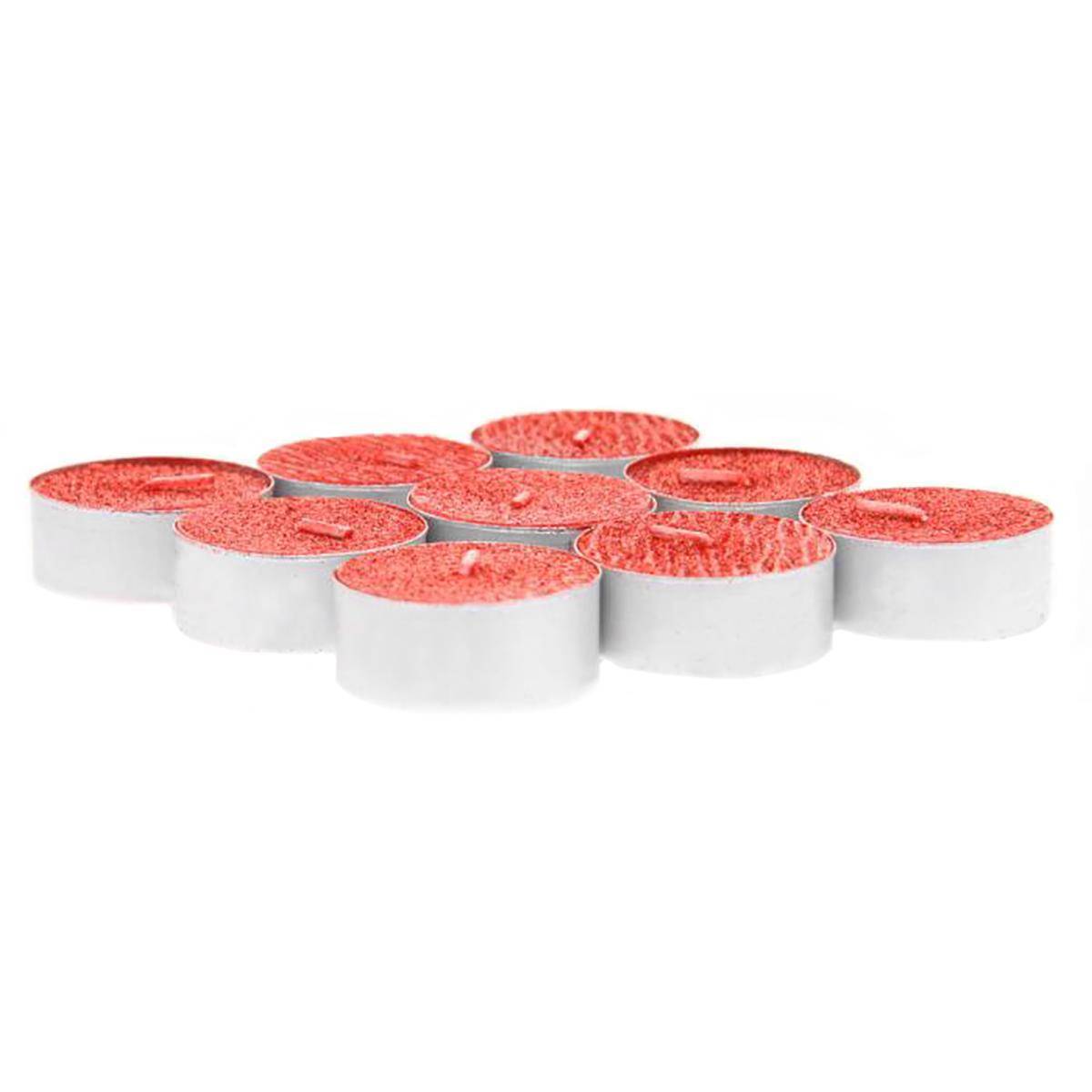 Fééric Lights & Christmas - Lot de 9 bougies chauffe-plats pailletées 12 gr rouge - Feeric Lights & Christmas - Imagen 1