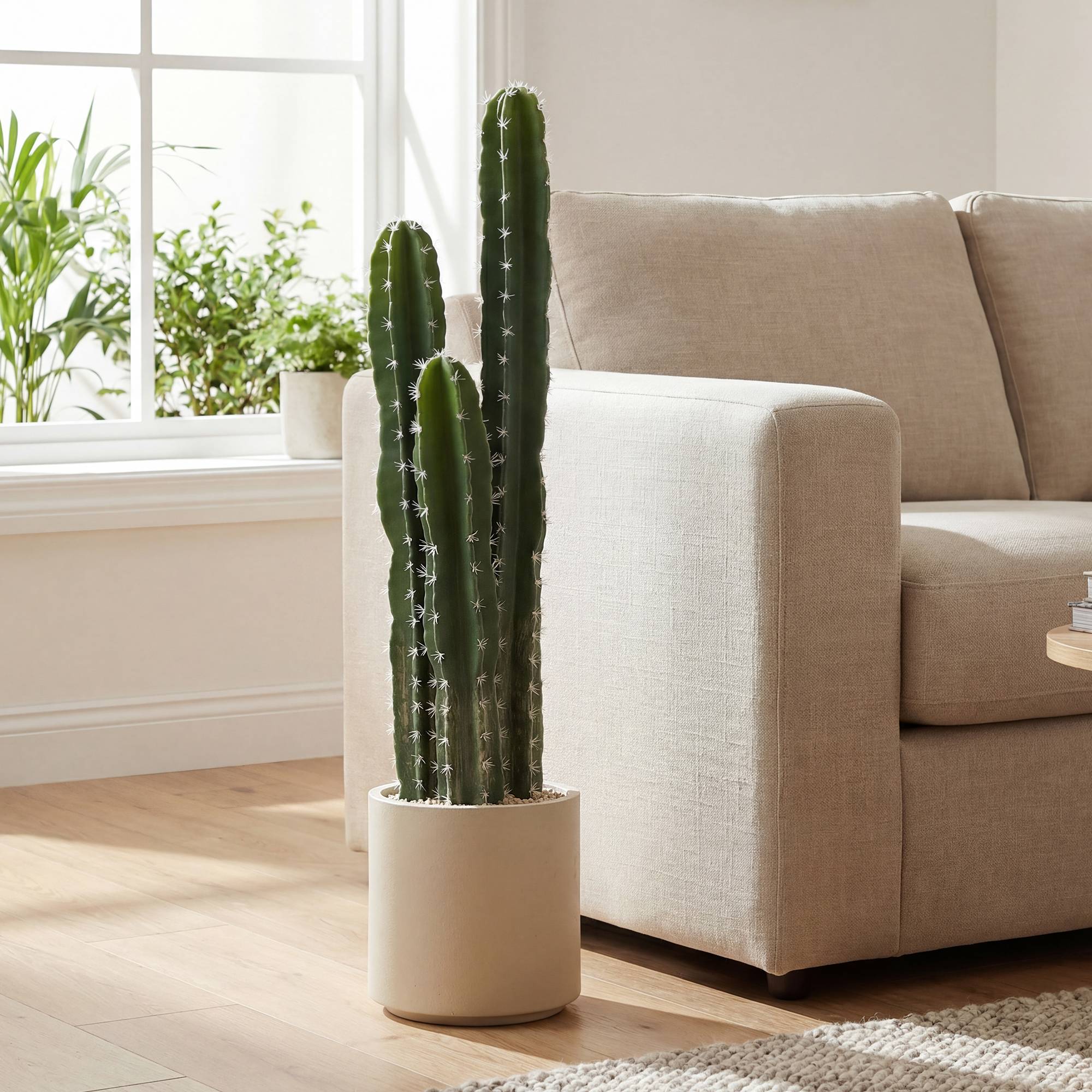 Plante artificielle cactus plastique intérieur salon bureau tiges modulables 95cm vert - ComfortXL Outdoor Living - Image 3
