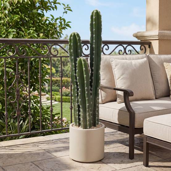 Plante artificielle cactus plastique intérieur salon bureau tiges modulables 95cm vert - ComfortXL Outdoor Living - Image 10
