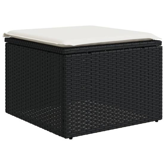 Ensemble canapé modulable 5 pcs résine tressée avec pouf pour terrasse Noir – ComfortXL Outdoor Living - Image 5