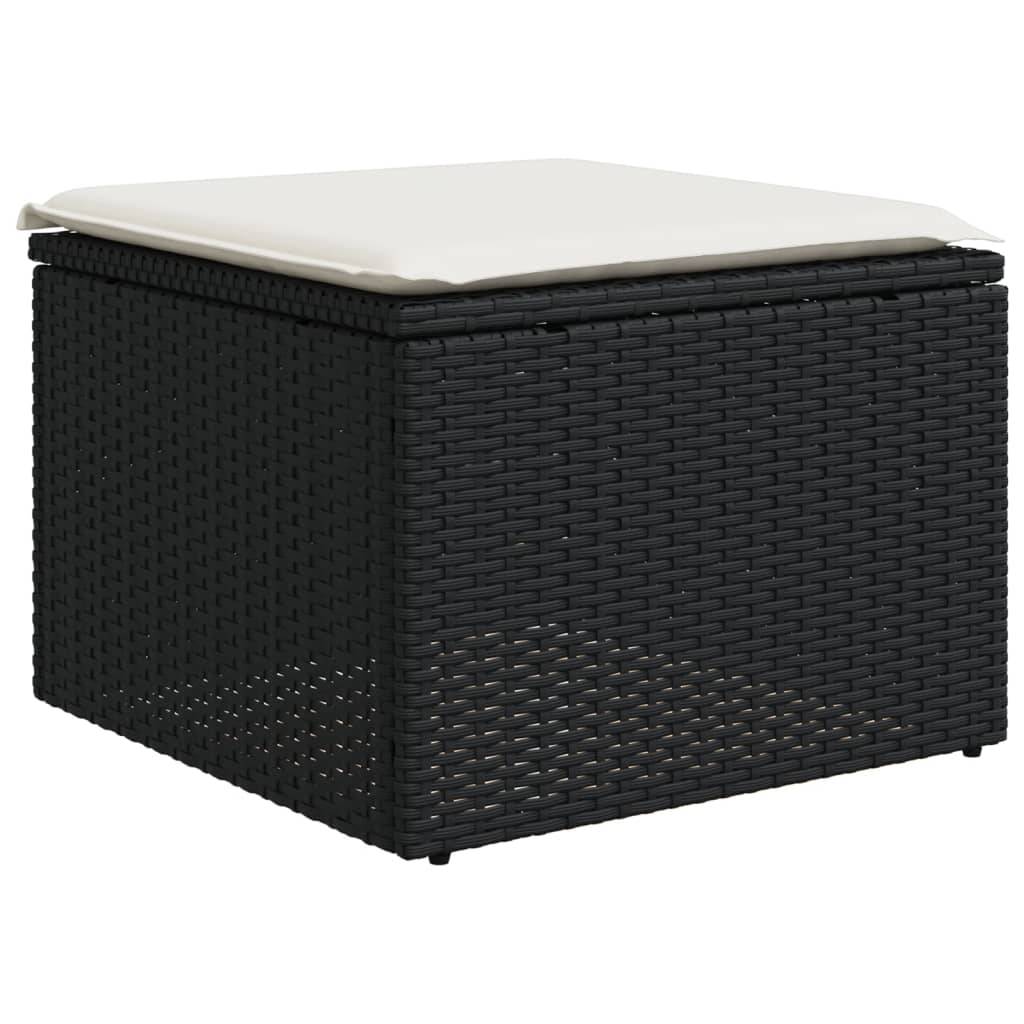 Ensemble canapé modulable 5 pcs résine tressée avec pouf pour terrasse Noir – ComfortXL Outdoor Living - Image 5