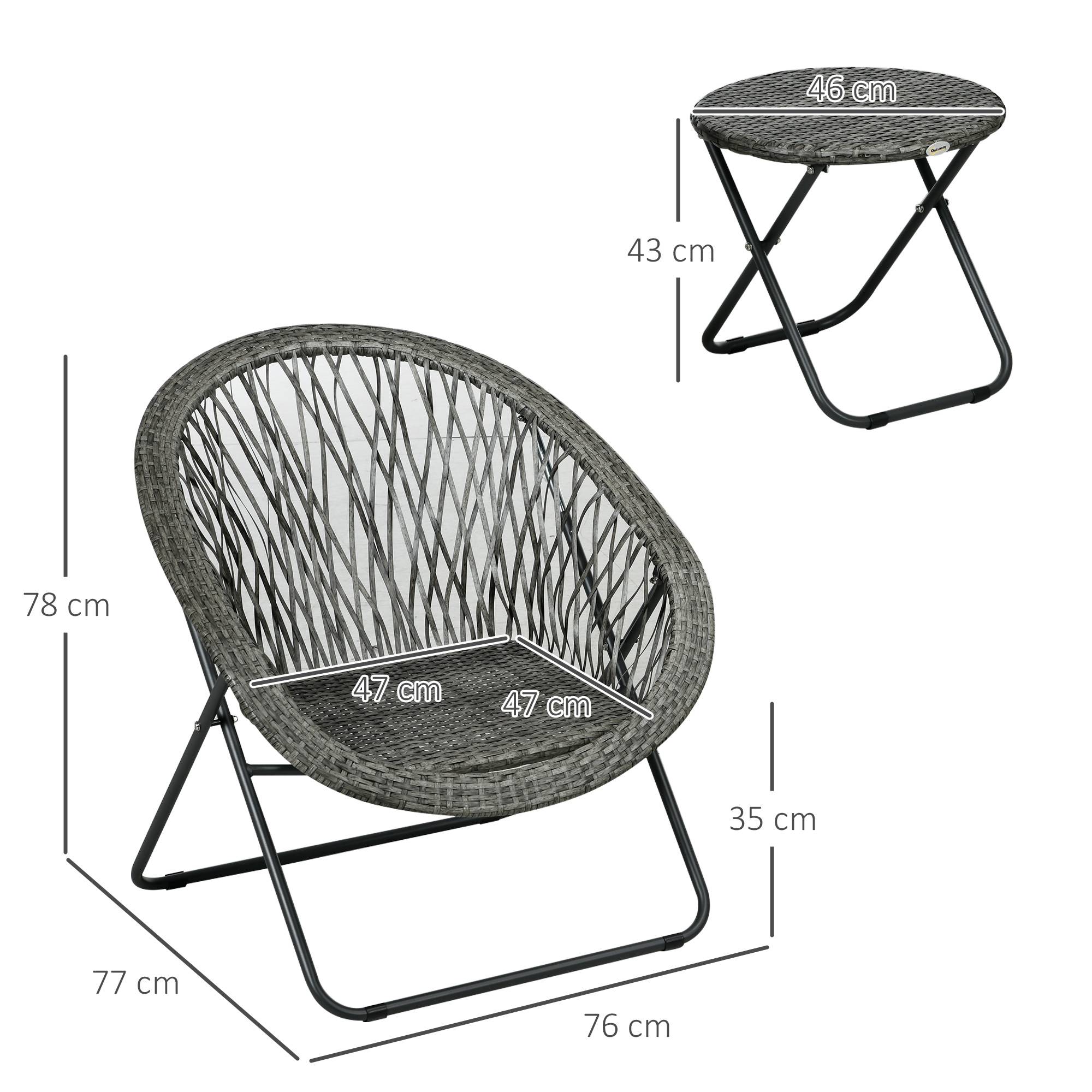 Salon de jardin pliable 2 places acier balcon gain de place table chaises gris - ComfortXL Outdoor Living - Image 5