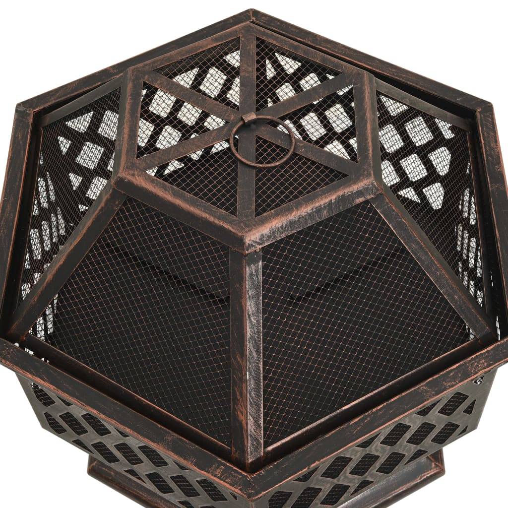 ComfortXL - Brasero Foyer Rustique Acier Brossé pour Jardin Terrasse 62x54x56cm – ComfortXL Outdoor Living - Image 5