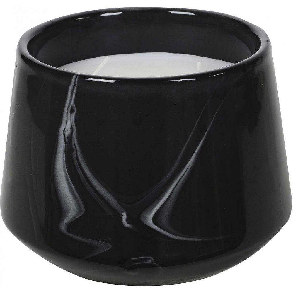 The Home Deco Factory - Bougie parfumée pot en dolomite effet marbre (Lot de 2) 10,5 x 13,5 cm - Imagen 4