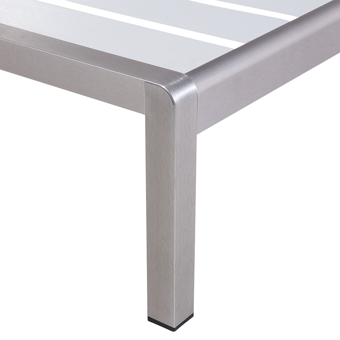 Beliani - Chaise Longue Effet Bois Blanc en Aluminium Transat Inclinable Solide et Résistant pour Jardin ou Terrasse Moderne - Imagen 8