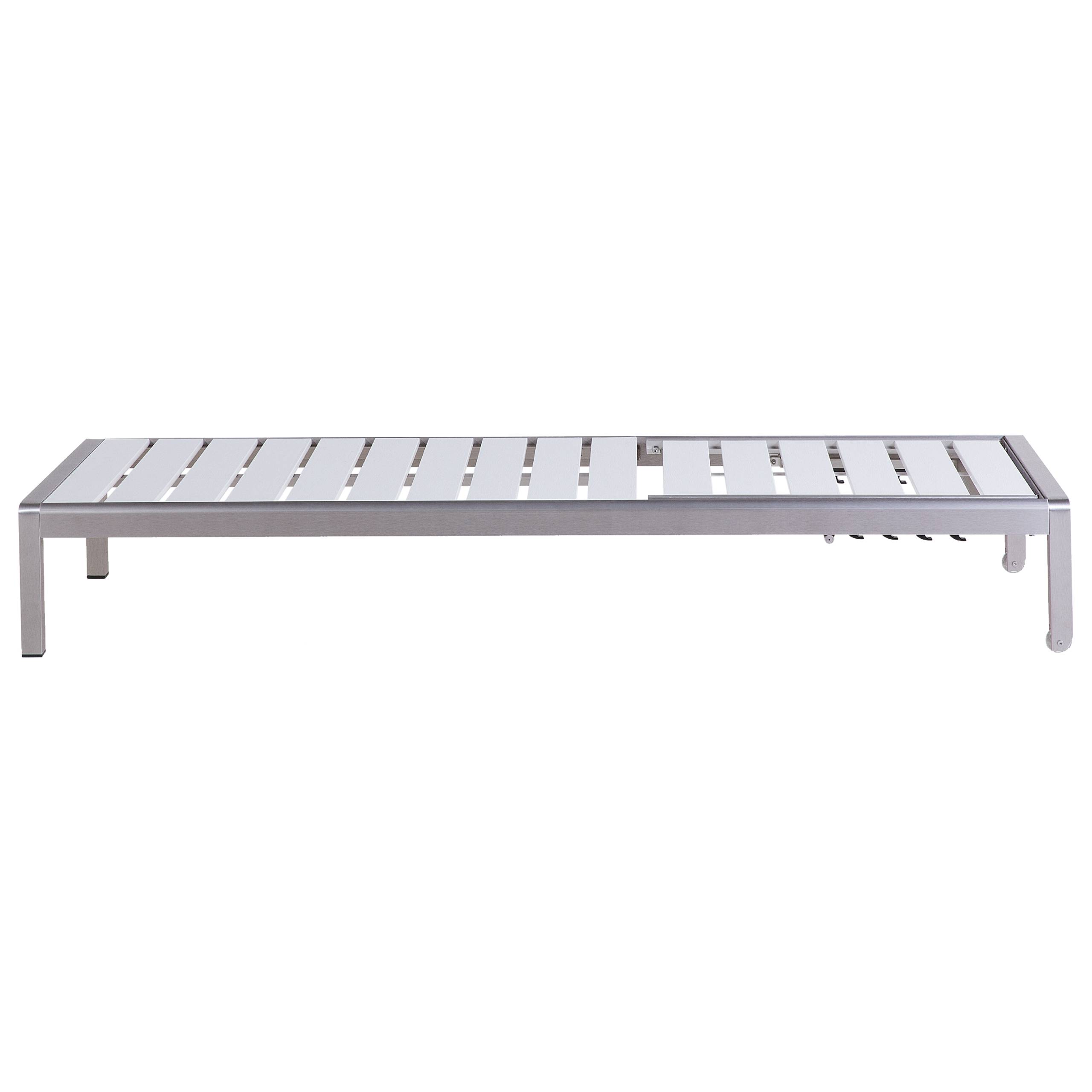 Beliani - Chaise Longue Effet Bois Blanc en Aluminium Transat Inclinable Solide et Résistant pour Jardin ou Terrasse Moderne - Imagen 4