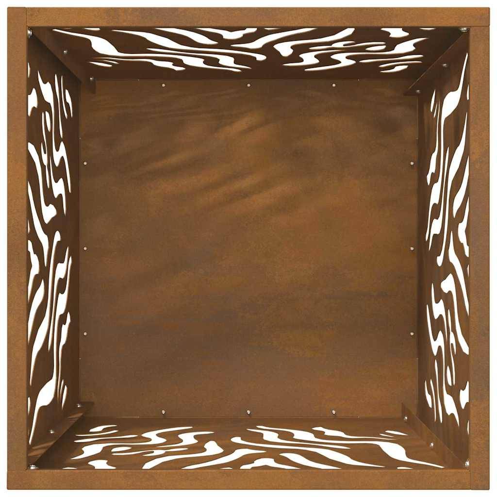 ComfortXL - Brasero Cube Design en Acier Foyer Extérieur Moderne pour Balcon Jardin Marron 40 cm – ComfortXL Outdoor Living - Image 7