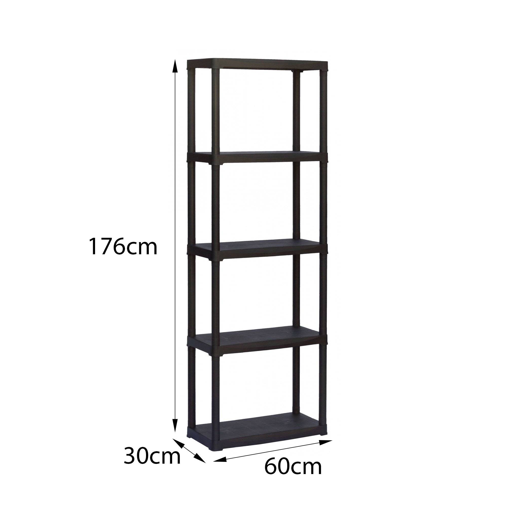 Dmora - Armoire d'extérieur Dammendol, Etagère d'extérieur, Armoire de balcon polyvalente, Armoire d'extérieur, Anthracite, 60x30h176 cm - Dmora - Imagen 3