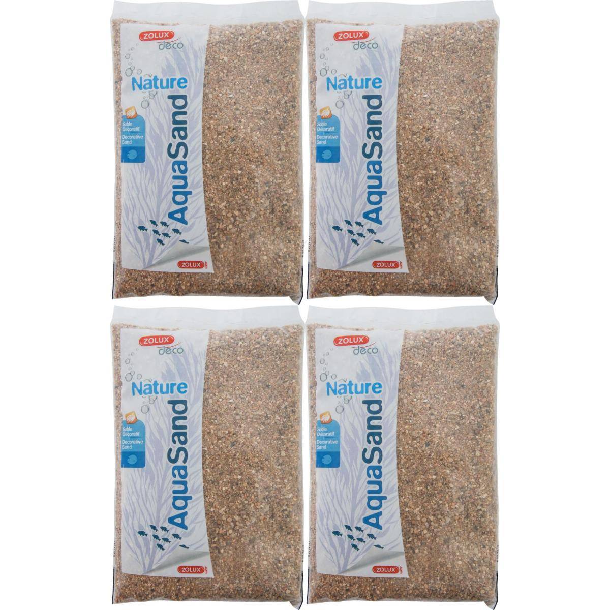 Zolux - Sol décoratif naturel Aquasand nat rivière 1kg (Lot de 4) - Imagen 1