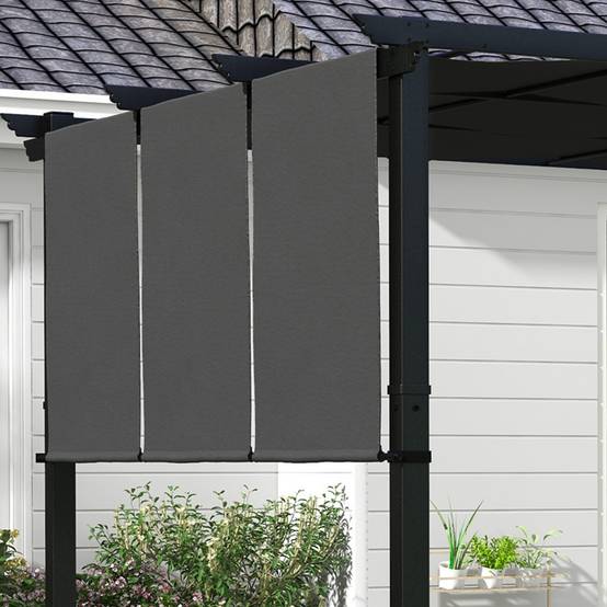 Pergola de jardin acier terrasse toit coulissant anti-UV 3x3m gris foncé - ComfortXL Outdoor Living - Image 10