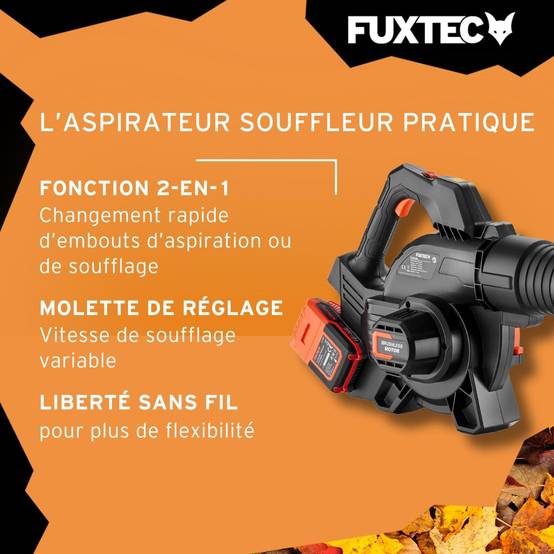 FUXTEC - FUXTEC Kit souffleur/aspirateur de feuilles à batterie 40V FX-E2LBSSET - Image 5
