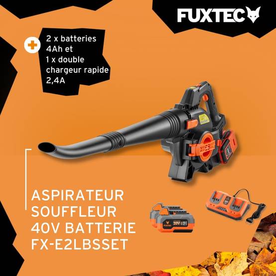 FUXTEC - FUXTEC Kit souffleur/aspirateur de feuilles à batterie 40V FX-E2LBSSET - Image 2