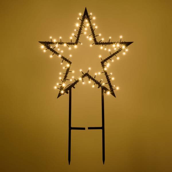 Lotti - Etoile lumineuse 2D à planter D55cm 80 LED blanc chaud 8 jeux lumières IP44 SMART Connect 31V Lotti - Imagen 5