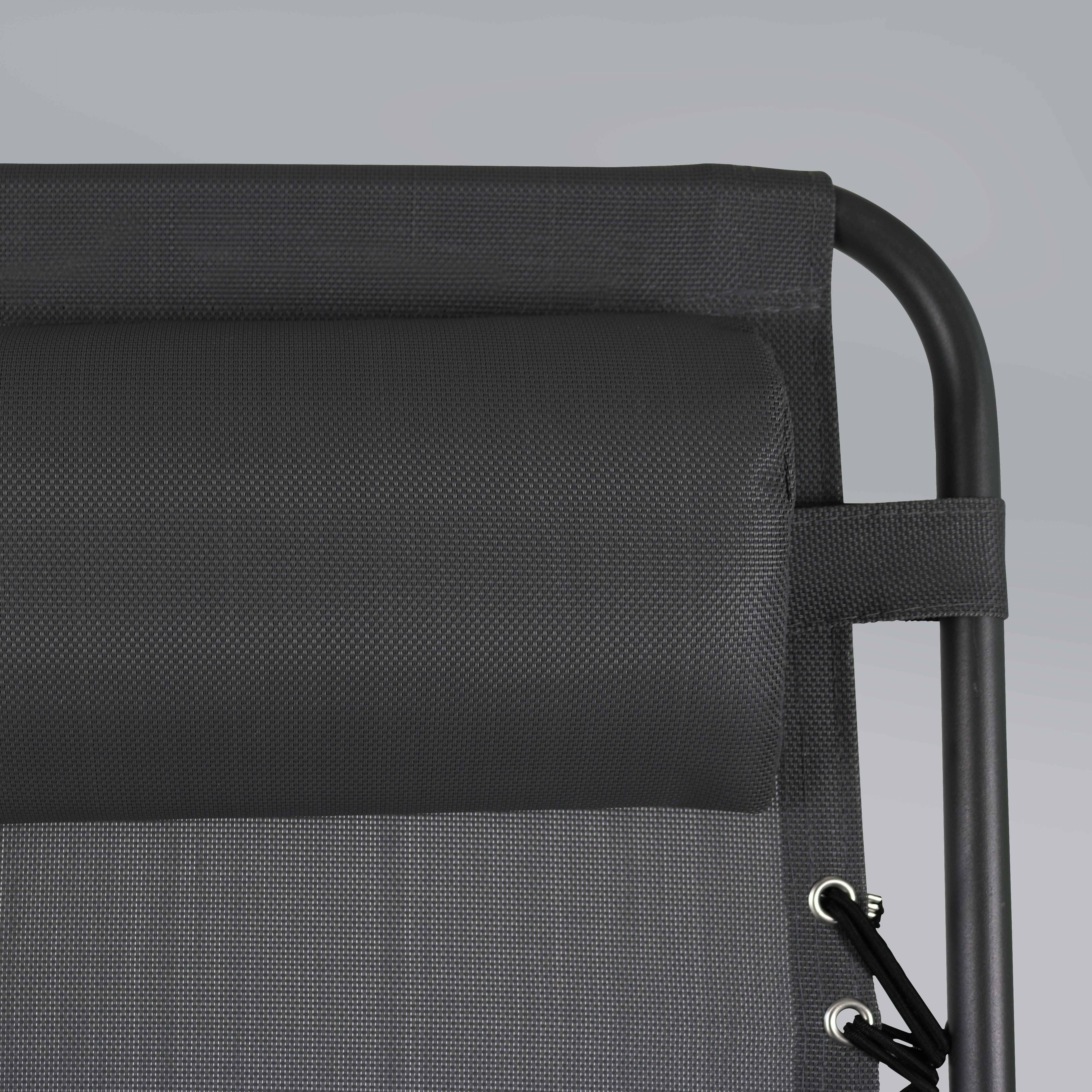 Oviala - Lot de 2 fauteuils lounge inclinable en acier noir Monaco - Oviala - Imagen 6