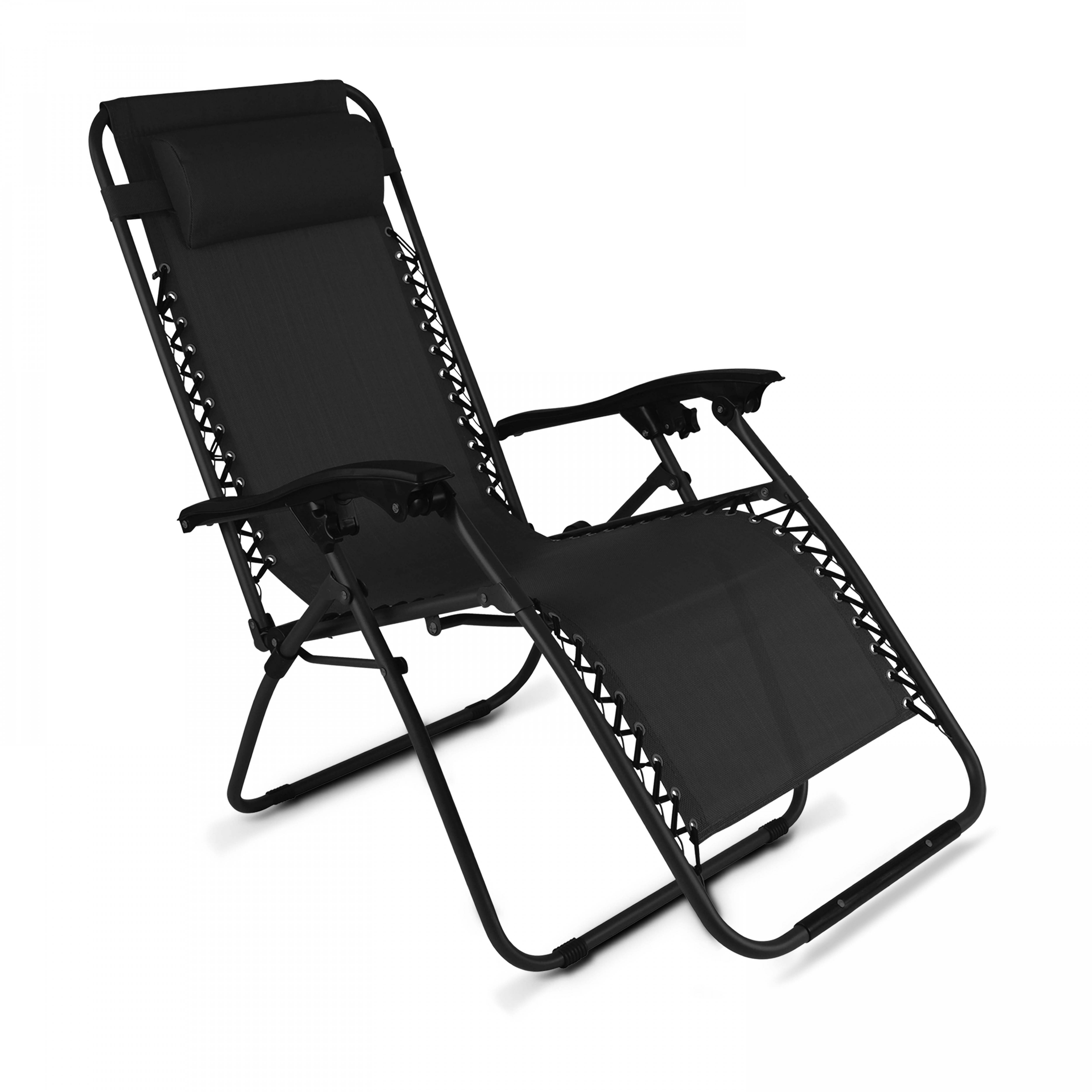Oviala - Lot de 2 fauteuils lounge inclinable en acier noir Monaco - Oviala - Imagen 4