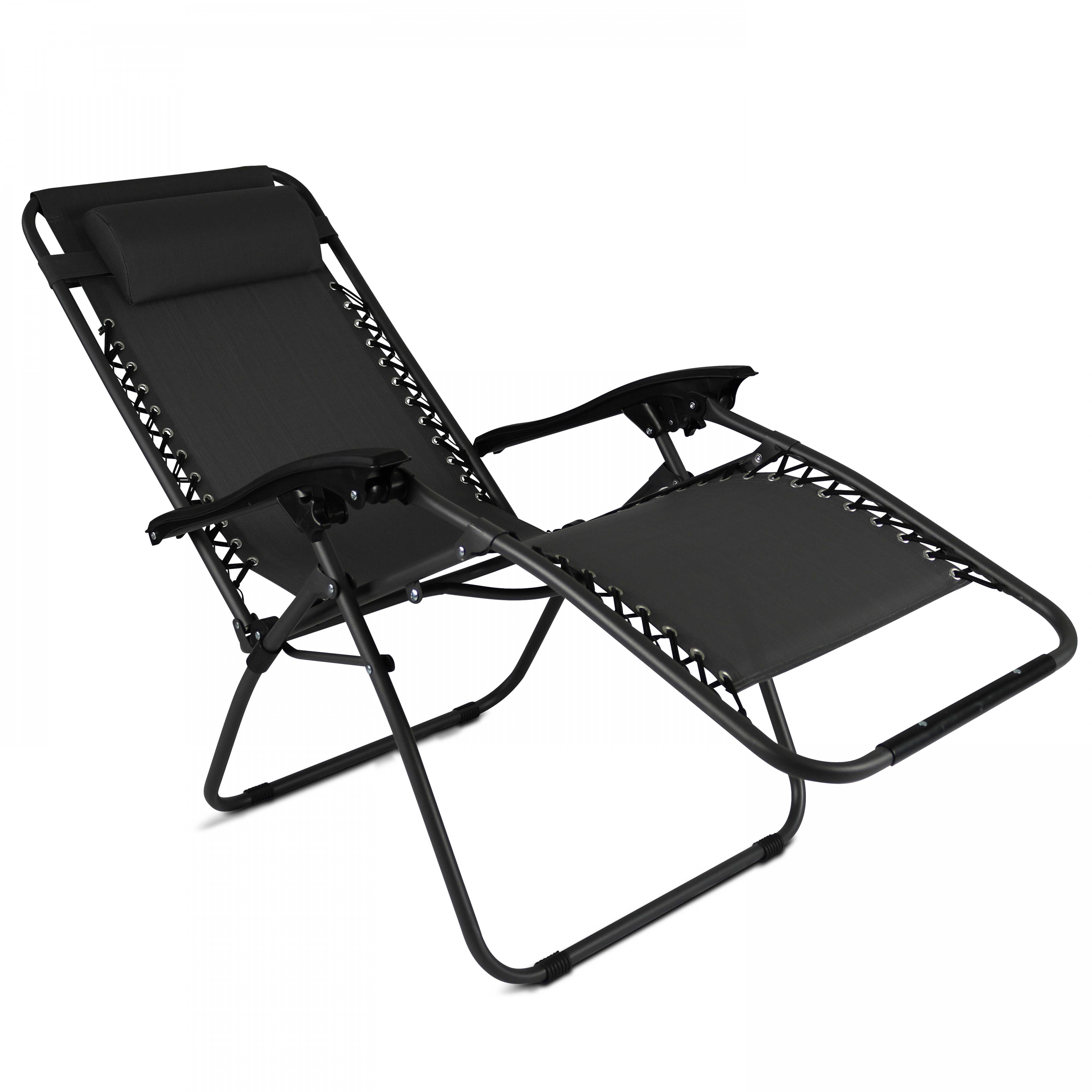 Oviala - Lot de 2 fauteuils lounge inclinable en acier noir Monaco - Oviala - Imagen 3