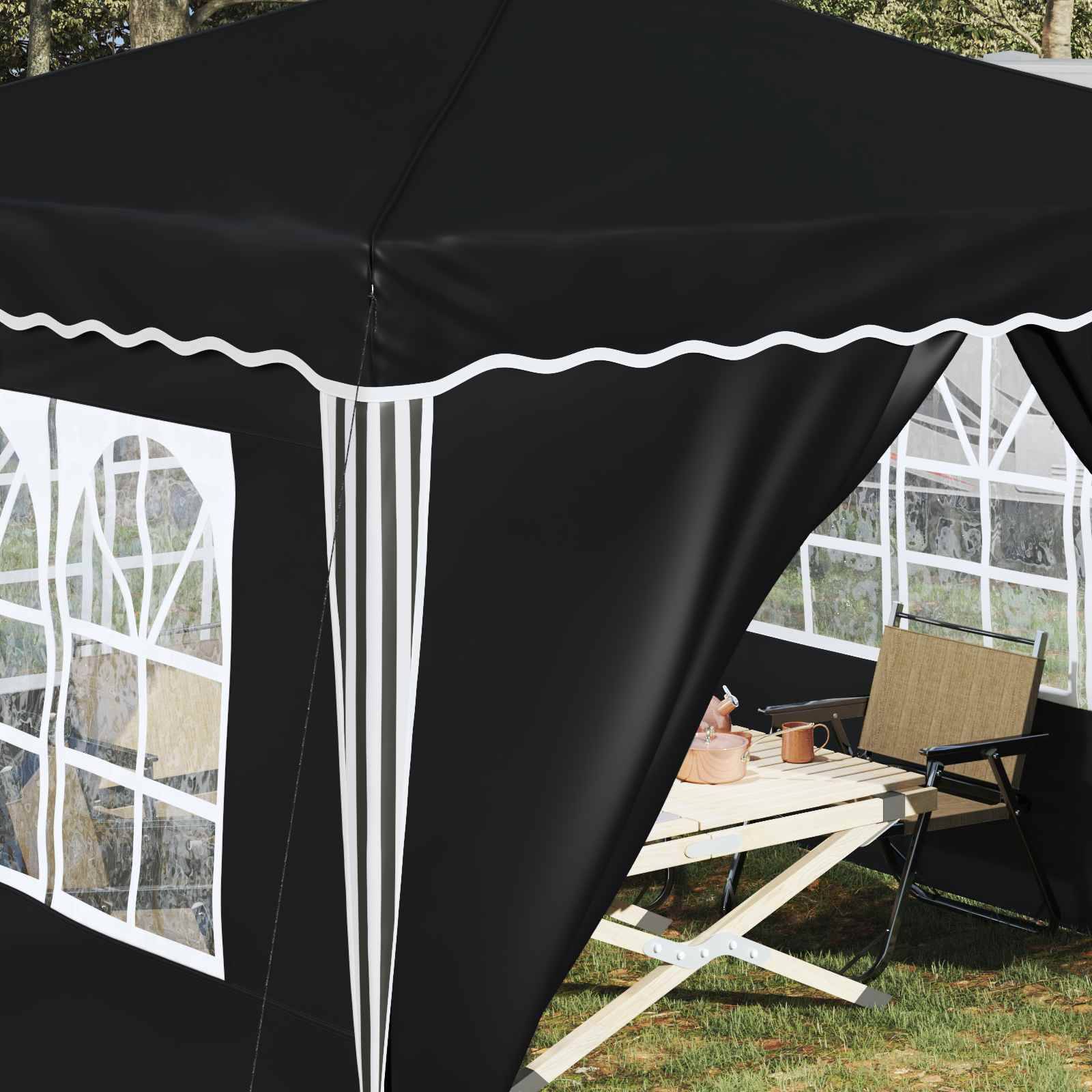 Tente de fête tissu oxfords anthracite 288 x 288 x 245 cm, Poids:12.45kg - PANGIVO - Image 4