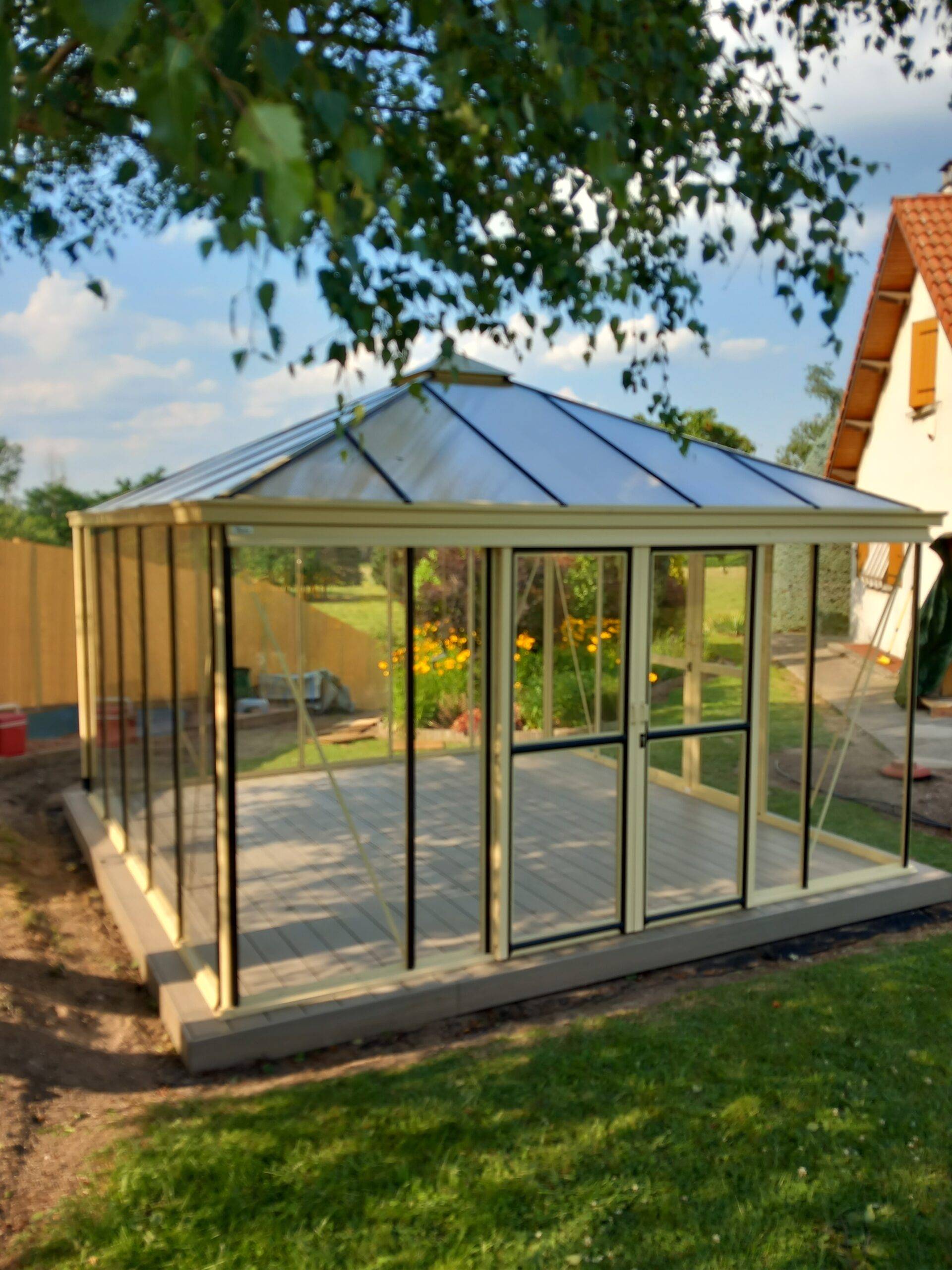 15m²  -  Serre en verre trempé - Euro Pyra - Alu - 15m² - ALUMINIUM - L'atelier Des Serres - Imagen 4