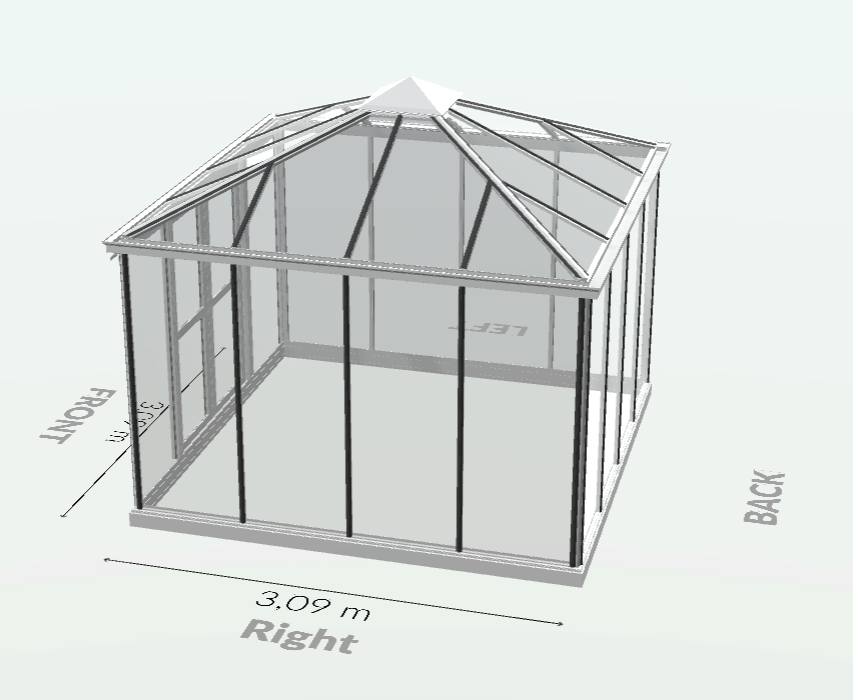 15m²  -  Serre en verre trempé - Euro Pyra - Alu - 15m² - ALUMINIUM - L'atelier Des Serres - Imagen 6