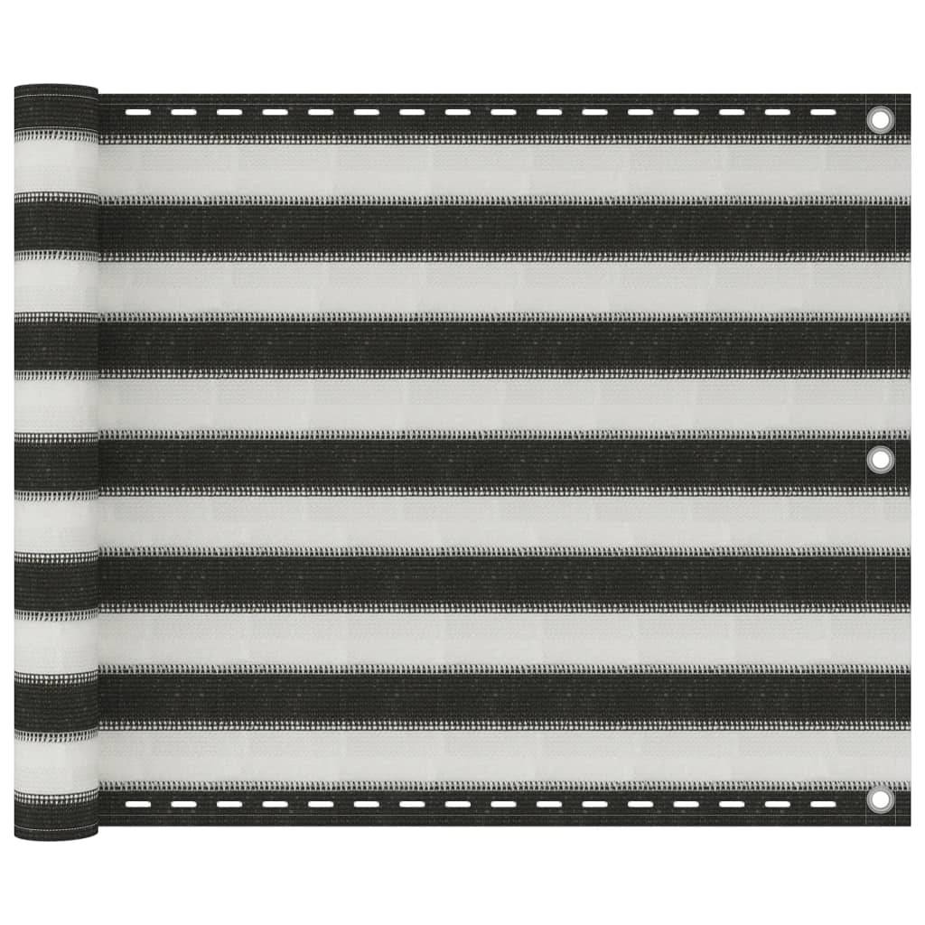 Helloshop26 - Écran de balcon PEHD 75 x 300 cm anthracite et blanc - Imagen 1