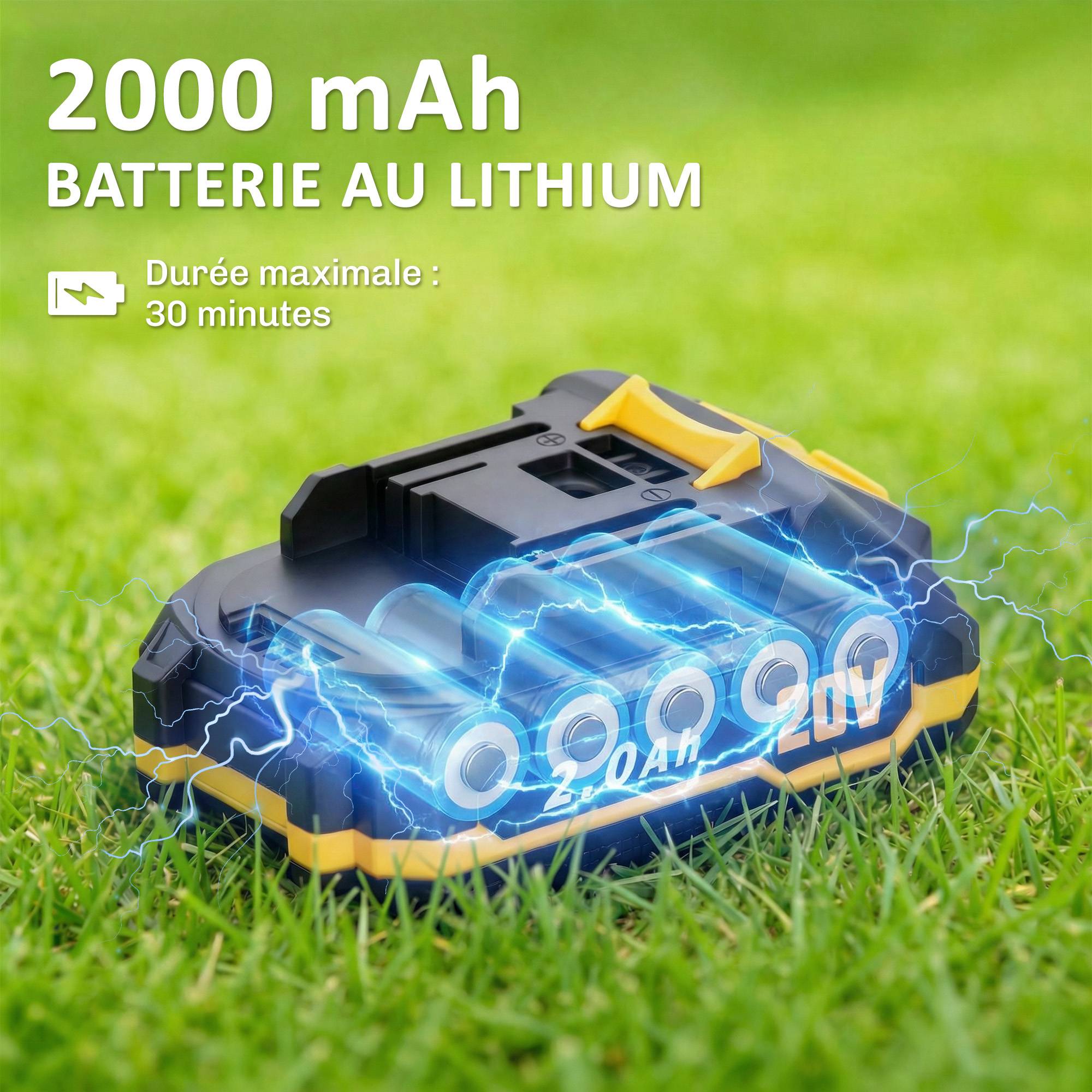 Taille-Haies Électrique 100 W, Lame 51 cm, Batterie 2,0 Ah et Chargeur, Orange - Image 7