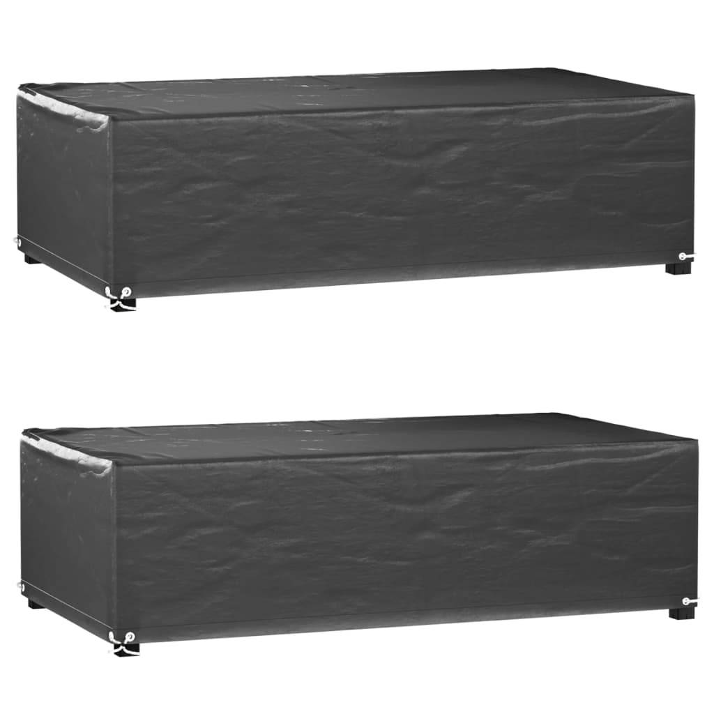 2 pcs Housses salon de jardin - Housses de protection 8œillets 125x70x35cm rectangulaire - Image 1