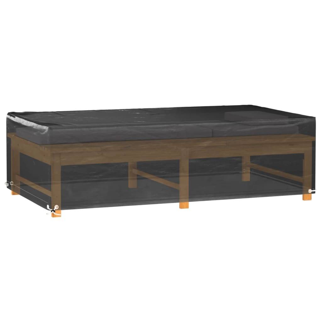 2 pcs Housses salon de jardin - Housses de protection 8œillets 125x70x35cm rectangulaire - Image 2