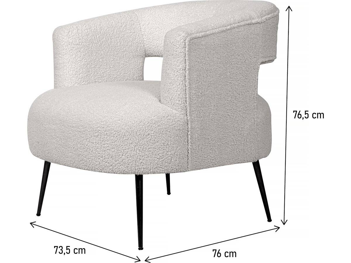 Fauteuil En Tissu Bouclette "iris" - Blanc -habitat Et Jardin - Image 3