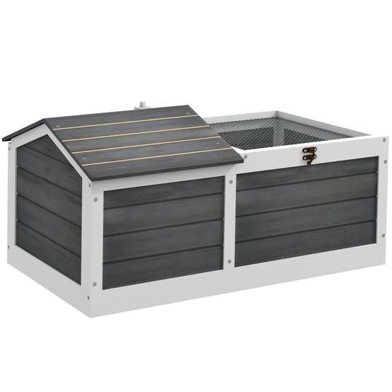 Enclos pour tortue bois naturel 86 x 54 x 43 cm - PANGIVO - Image 2