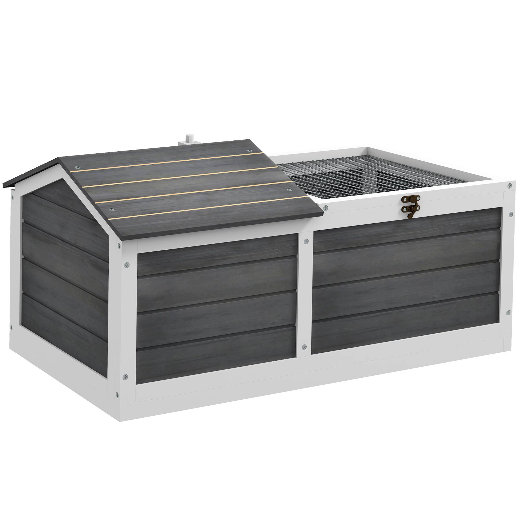 Enclos pour tortue bois naturel 86 x 54 x 43 cm - PANGIVO - Image 2
