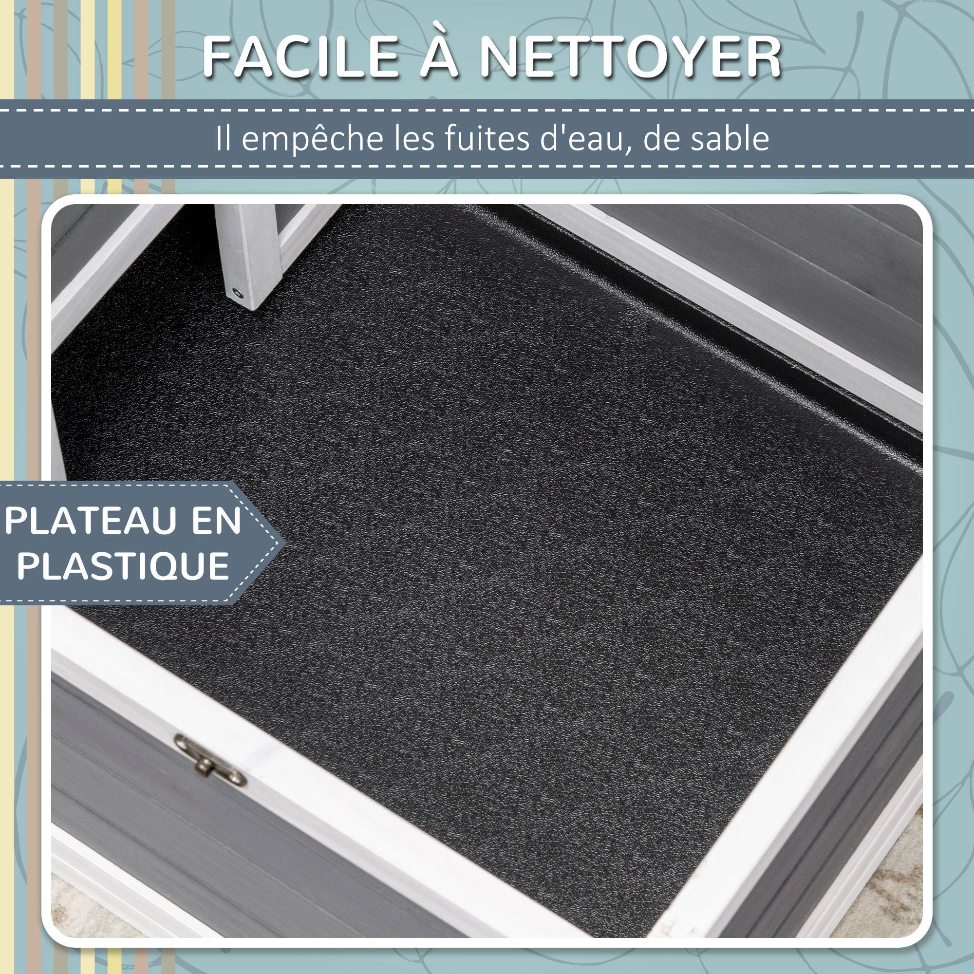Enclos pour tortue bois naturel 86 x 54 x 43 cm - PANGIVO - Image 8