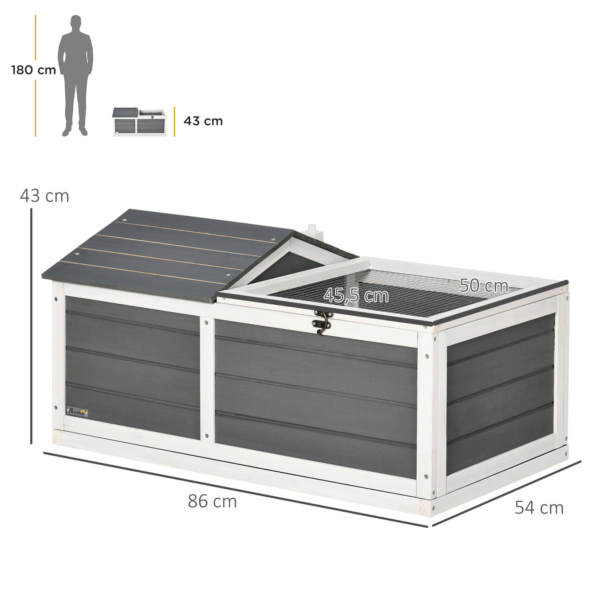 Enclos pour tortue bois naturel 86 x 54 x 43 cm - PANGIVO - Image 5