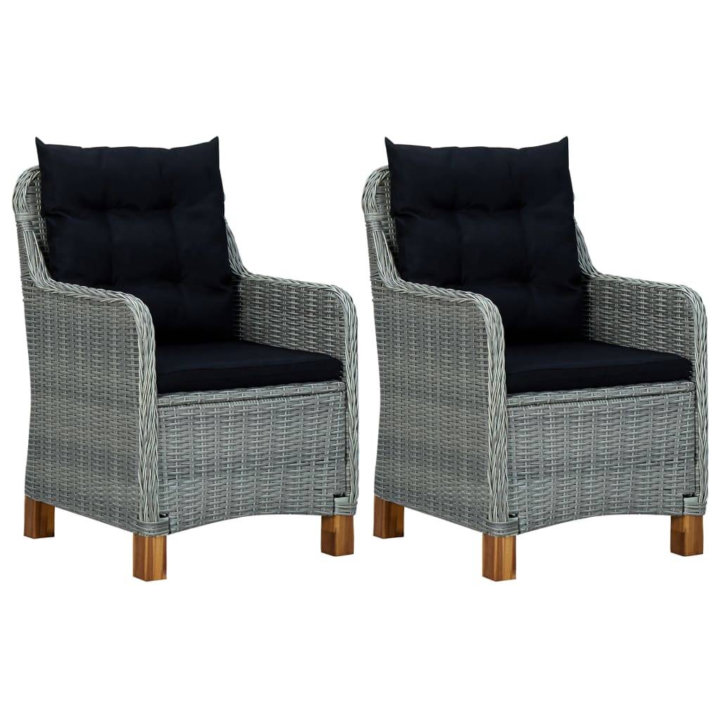 Helloshop26 - Salon de jardin meuble d'extérieur ensemble de mobilier 3 pièces avec coussins résine tressée gris clair - Imagen 2