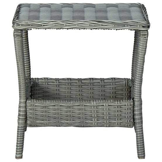 Helloshop26 - Salon de jardin meuble d'extérieur ensemble de mobilier 3 pièces avec coussins résine tressée gris clair - Imagen 9
