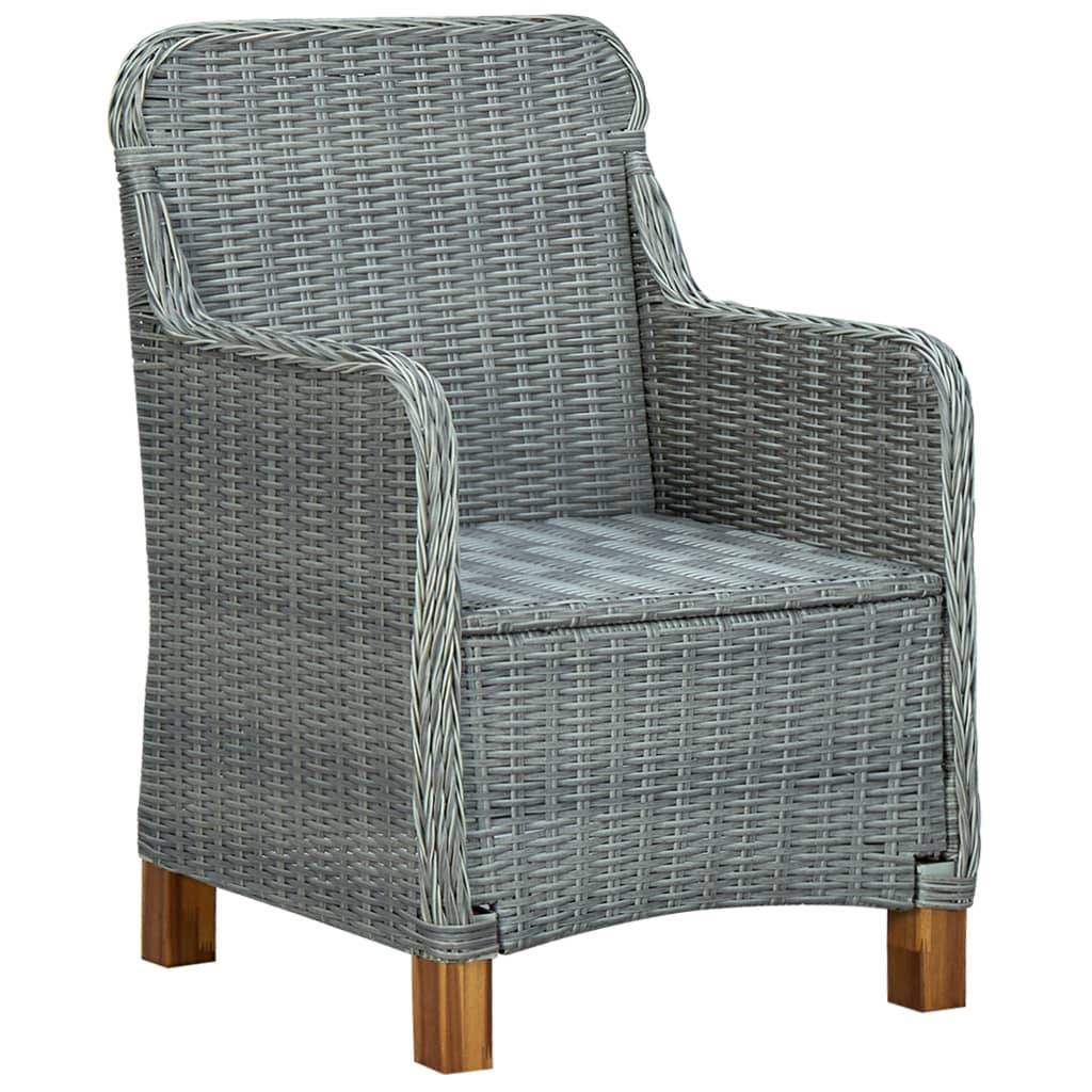 Helloshop26 - Salon de jardin meuble d'extérieur ensemble de mobilier 3 pièces avec coussins résine tressée gris clair - Imagen 4