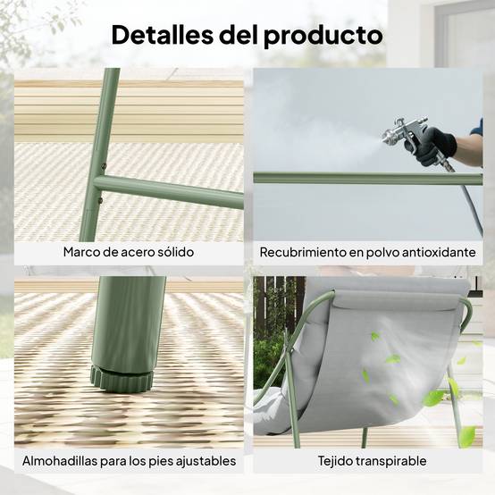 Salon de jardin 3 pièces acier et textilène pour balcon avec coussins gris - ComfortXL Outdoor Living - Image 8