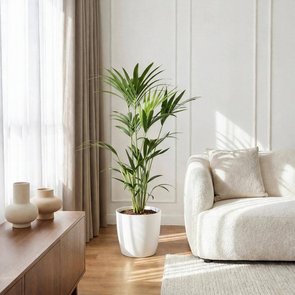 La Green Touch - Kentia Palm – Howea Forsteriana - Cache-pot blanc – Pot 21 cm - Image 1