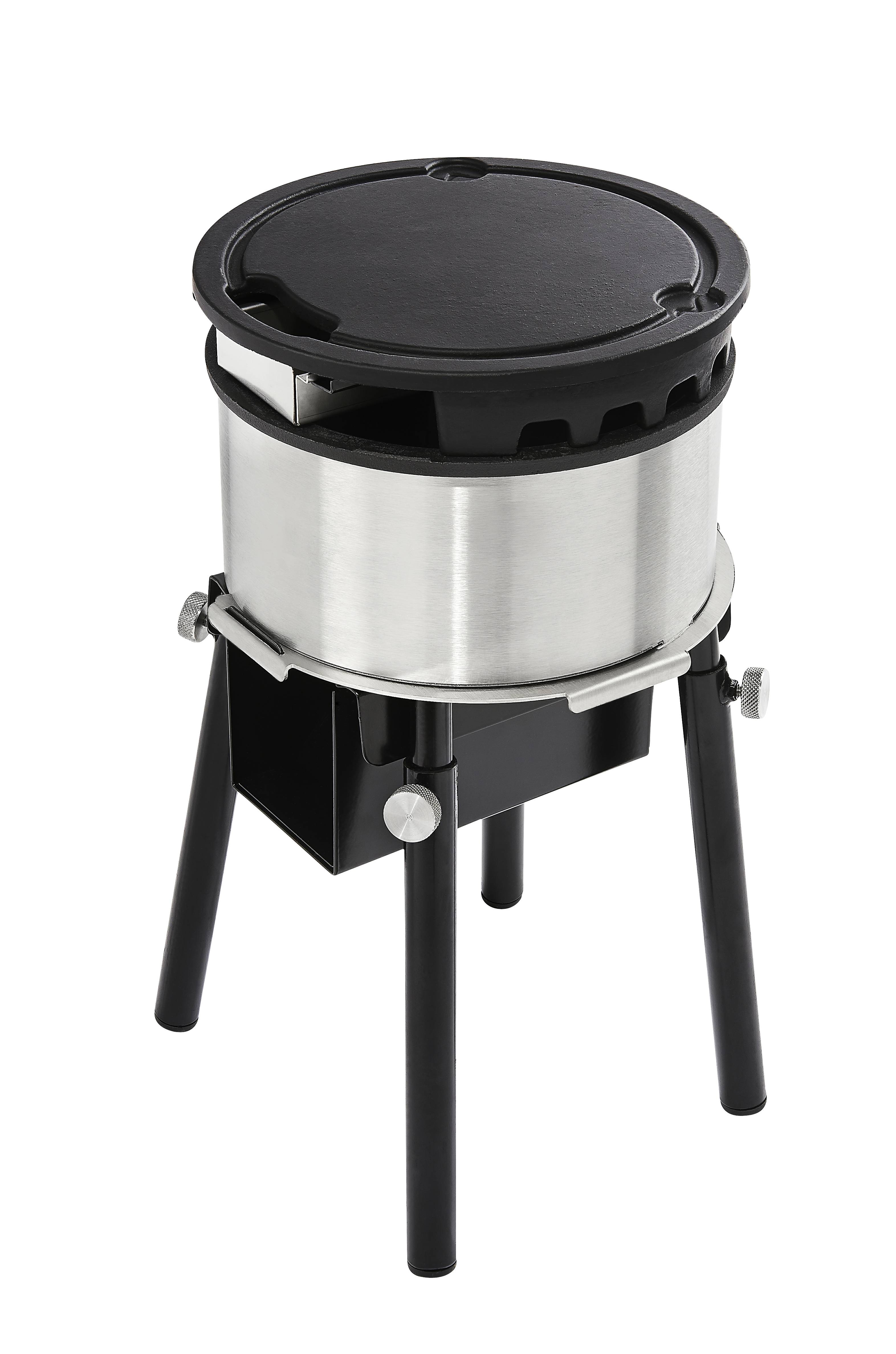 QAÏTO BBQ camping plancha brasero aux pellets Seau décor Osier Vieilli - Image 2