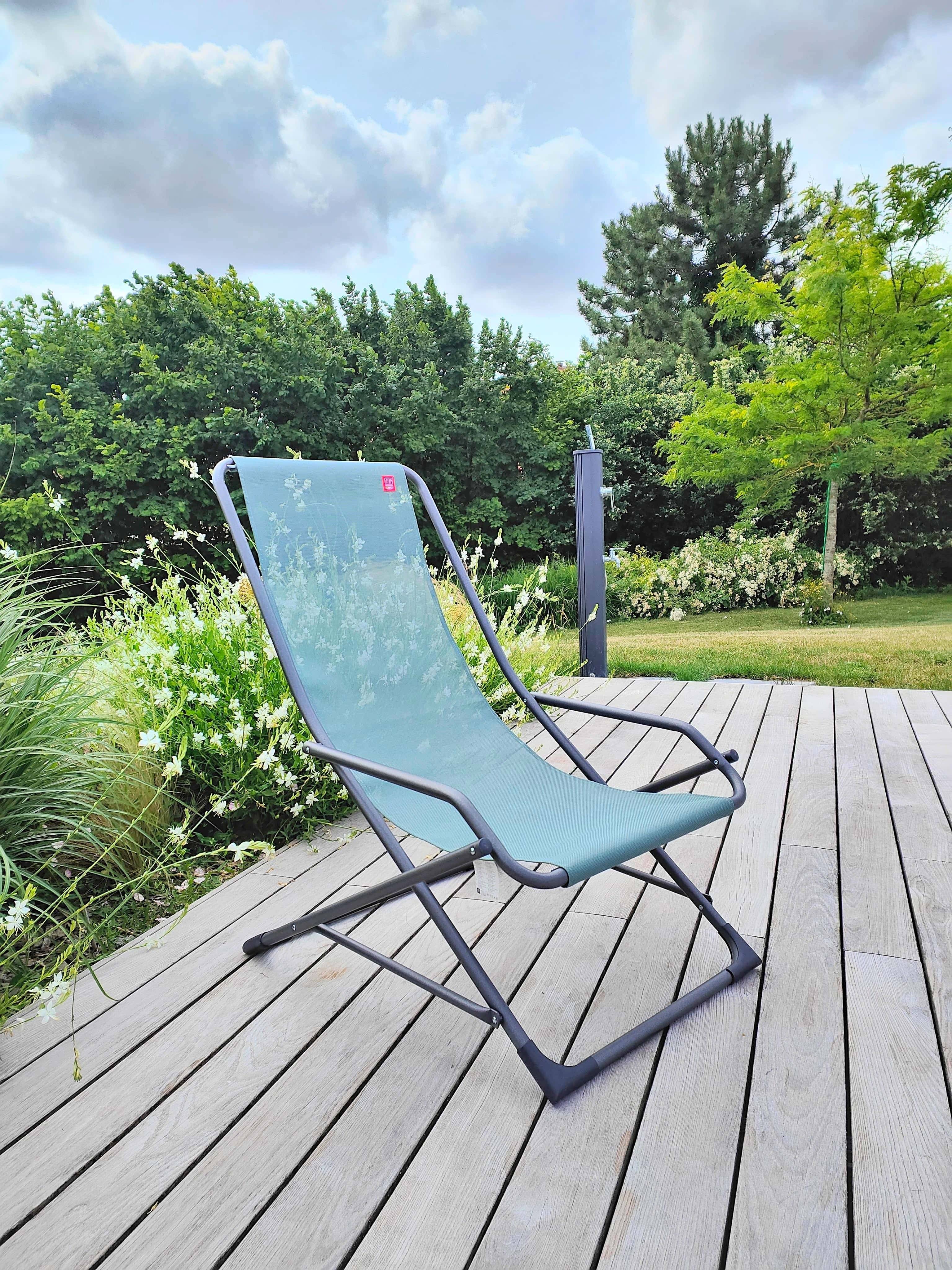 Fiam - Transat DONDOLINA Aluminium ANTHRACITE Texfil VERT SAUGE 92x63x83 cm FIAM - Imagen 4