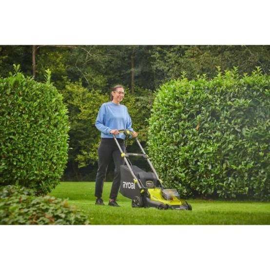 Ryobi - RYOBI - Tondeuse poussée 18V Brushless - Ø coupe 40 cm - ramassage et mulching - 2 batteries 18V 4,0 Ah & chargeur - RY18LMX40 - Image 4