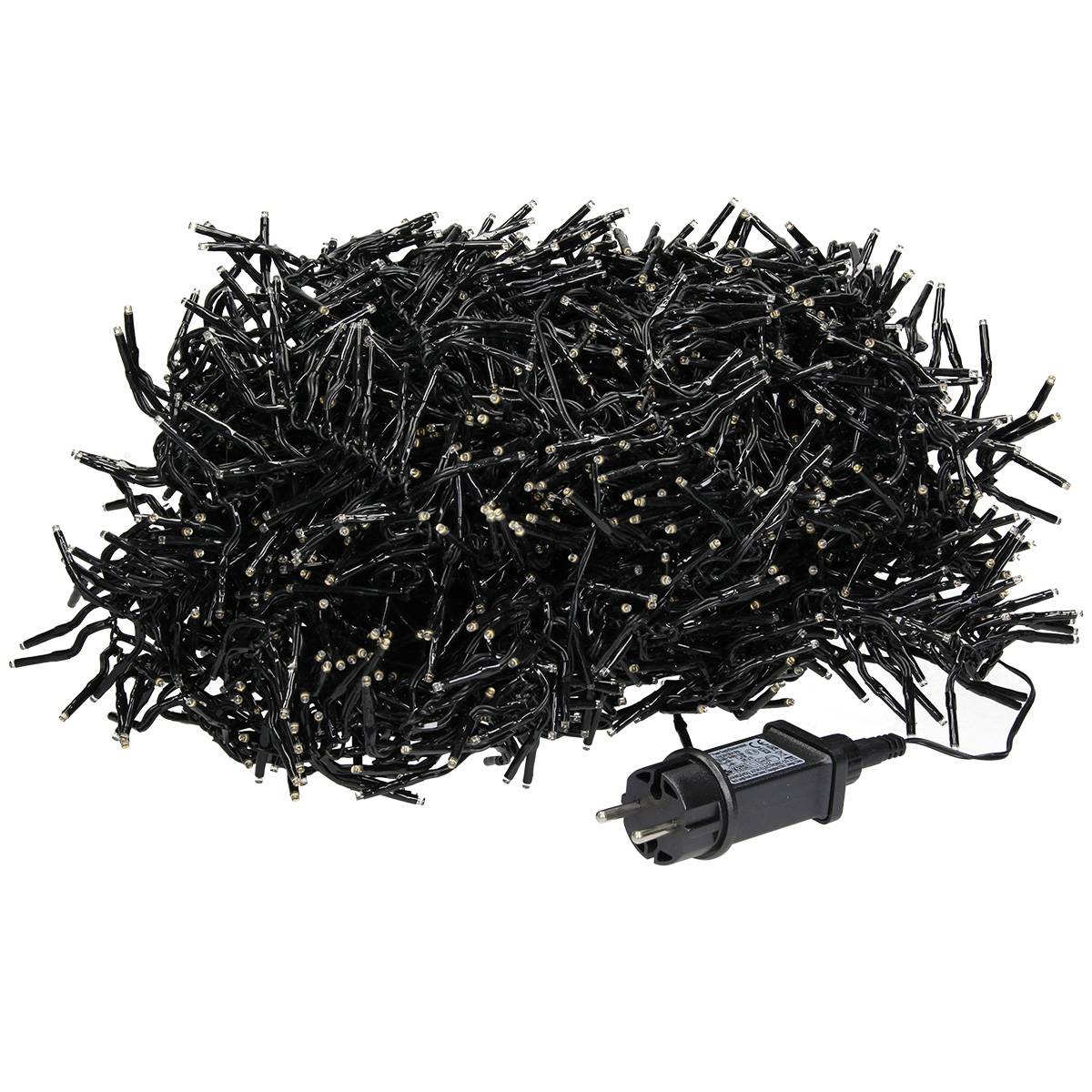 Ecd-Germany - Guirlande lumineuse 3000 LEDs cluster éclairage blanc chaud intérieur/extérieur - Imagen 1