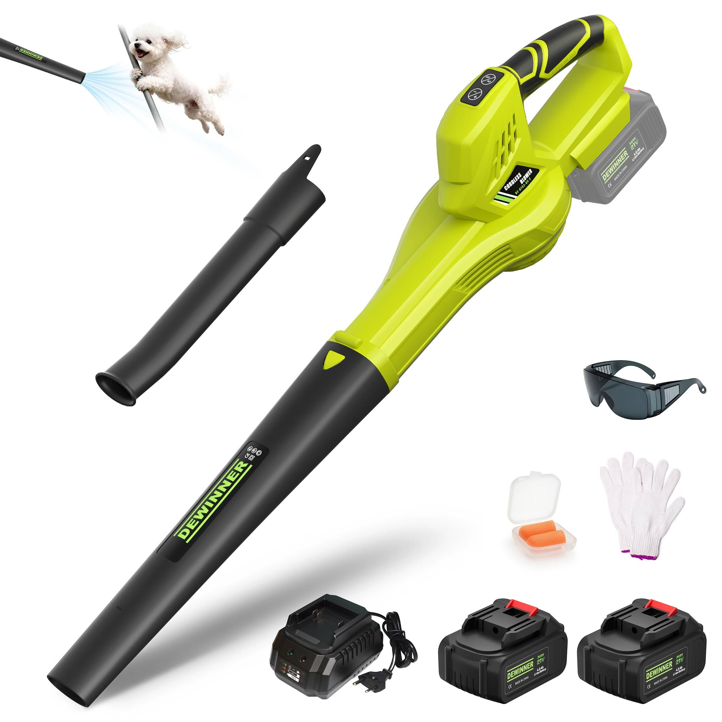 Teeno - Souffleur de Feuilles Sans Fil, 2 Batteries 4.0Ah, 210 km/h, 6 Vitesses Réglables, Compatible avec Batteries Makita