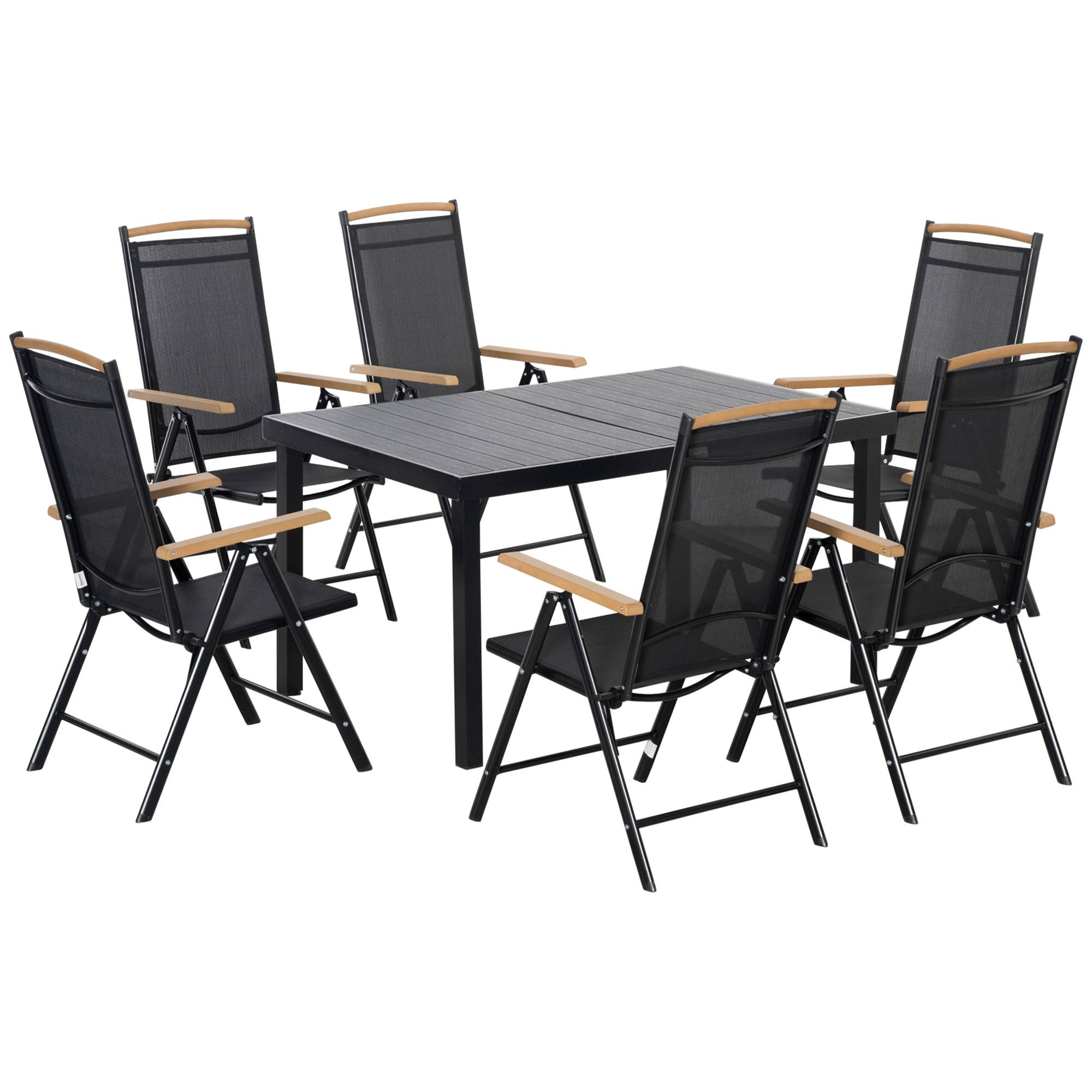 Set 6 places – spacieux, anti-UV, idéal pour grands repas en plein air