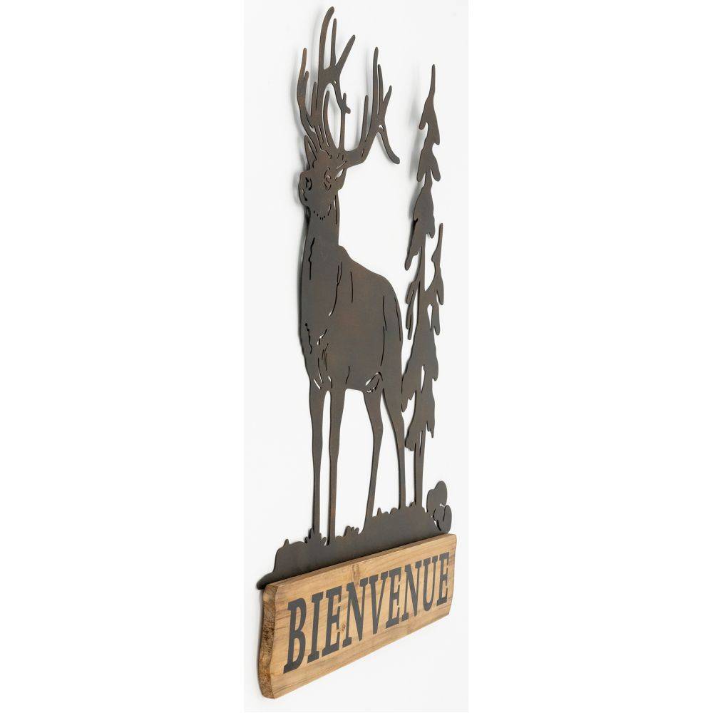 Aubry Gaspard - Décoration murale en métal Cerf Bienvenue - Imagen 3