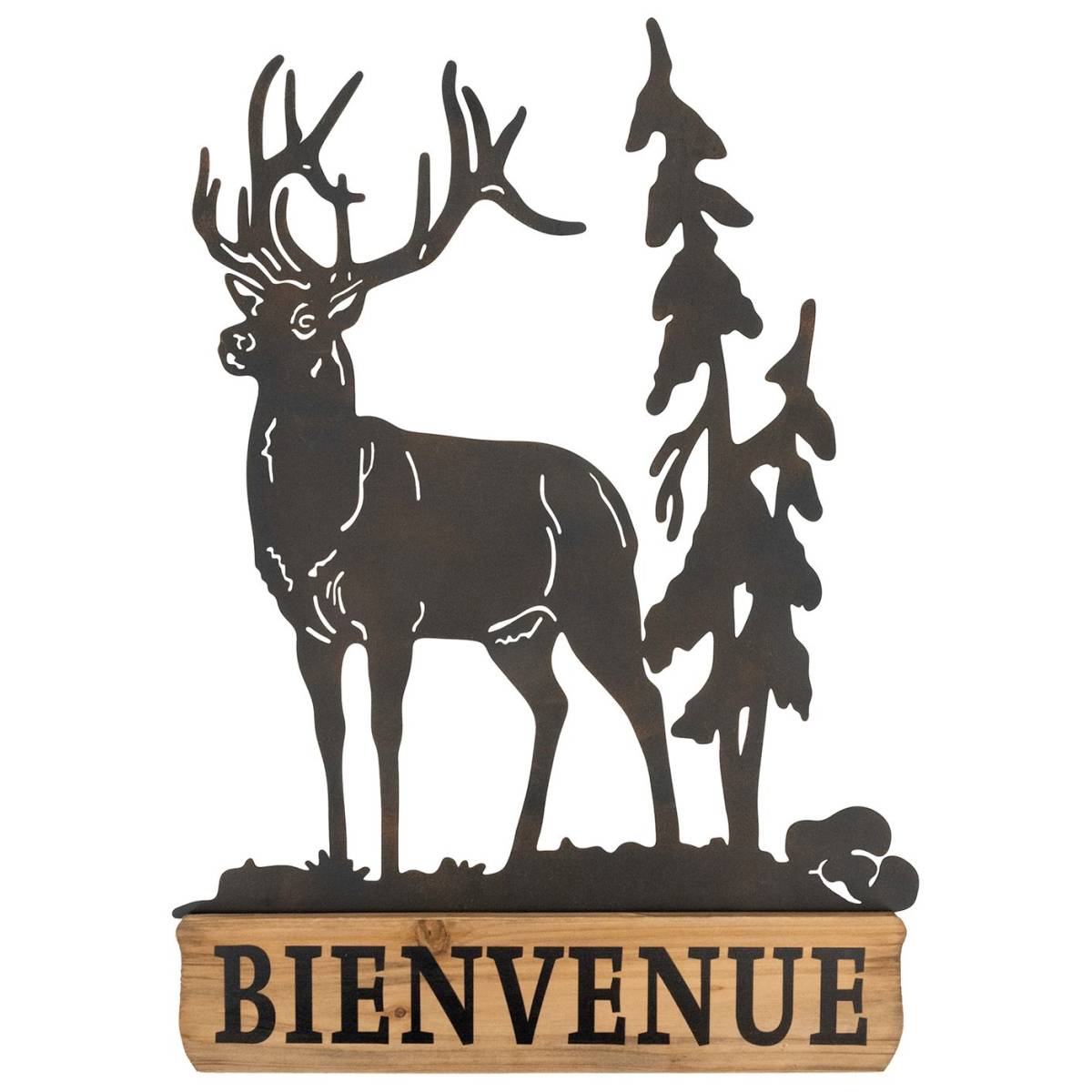 Aubry Gaspard - Décoration murale en métal Cerf Bienvenue - Imagen 1